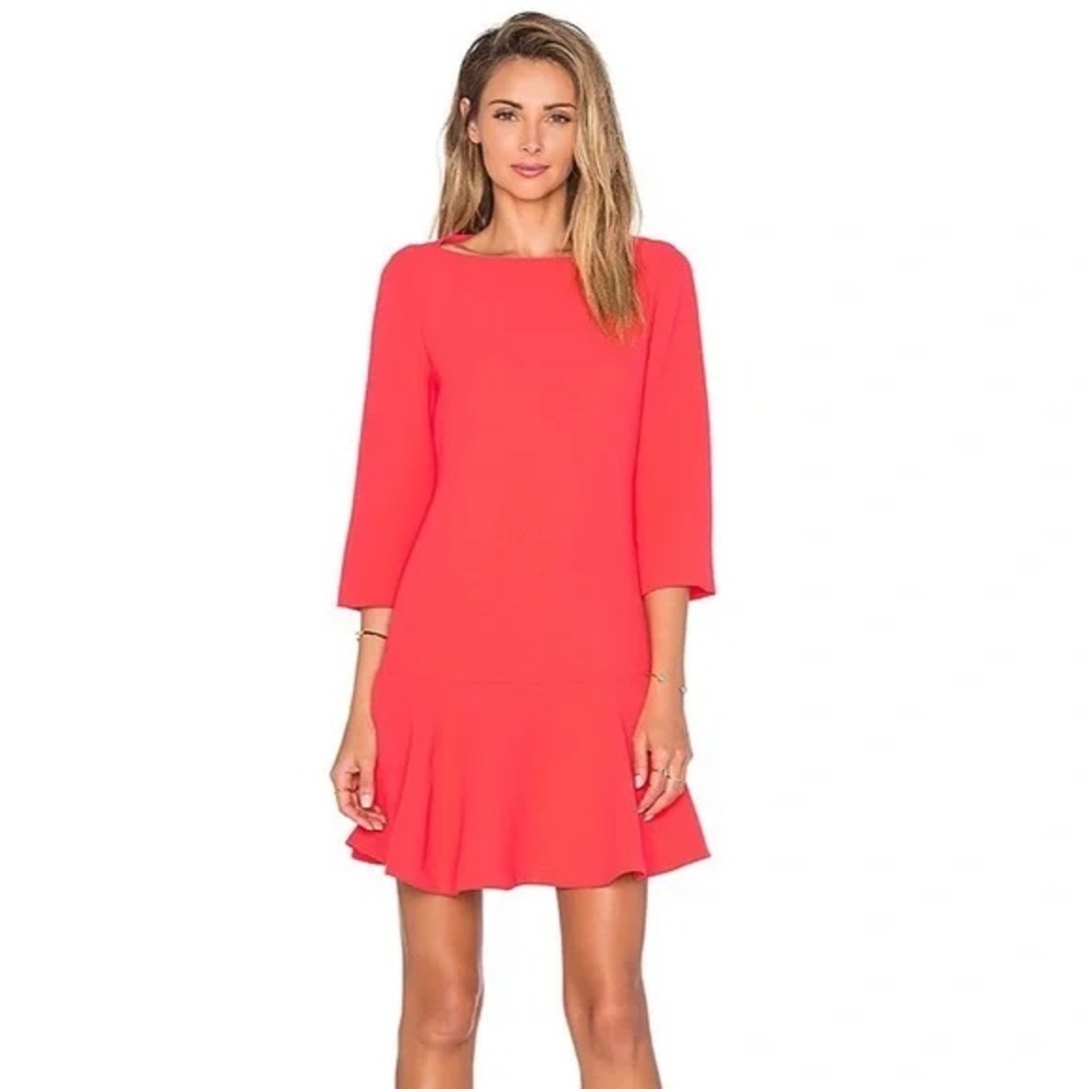 KATE SPADE. NEW WITH TAGS. Crepe Flounce Dress